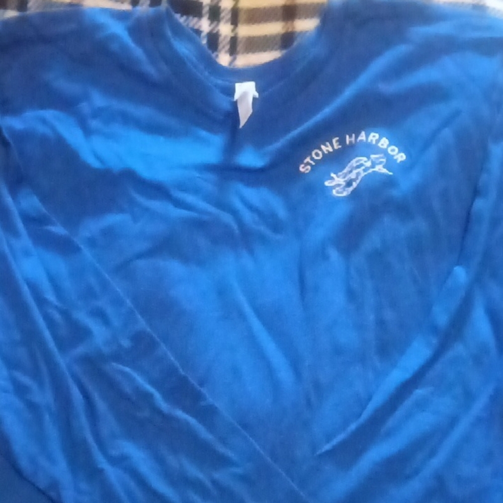 Embroidered Stone Harbor W/ Turtle Blue Long Sleeve Shirt